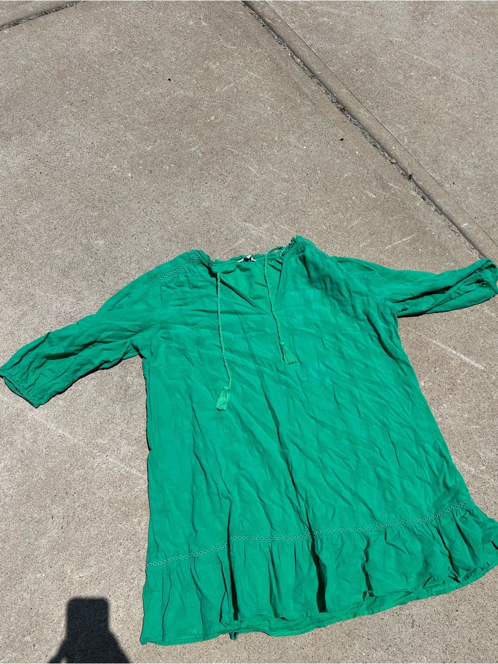 crown & ivy Bright Green Ruffle Dress